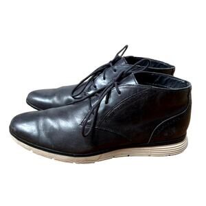 Timberland Mens 10.5 Franklin Park Chukka Boots High Tops Leather Sneakers Black